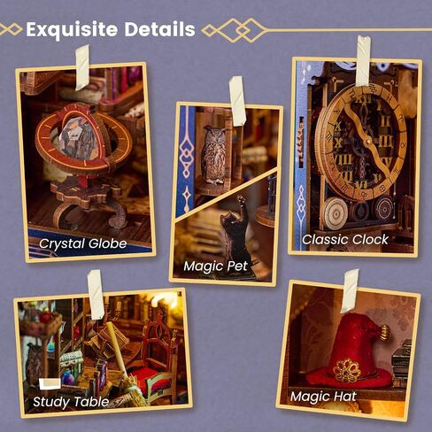 Book Nook Kit for Adults Teens, Wooden 3D Puzzles for Adults Tiny House Bookcase, DIY Miniature House Kit Bookshelf Decor, Tiny Home Kit, Birthday Gifts for Him in Saudi Arabia