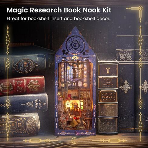 Book Nook Kit for Adults Teens, Wooden 3D Puzzles for Adults Tiny House Bookcase, DIY Miniature House Kit Bookshelf Decor, Tiny Home Kit, Birthday Gifts for Him in Saudi Arabia