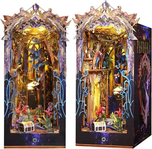 Book Nook Kit for Adults Teens, Wooden 3D Puzzles for Adults Tiny House Bookcase, DIY Miniature House Kit Bookshelf Decor, Tiny Home Kit, Birthday Gifts for Him in Saudi Arabia