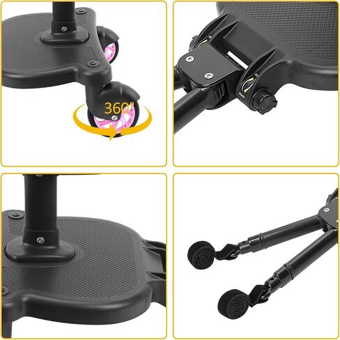 Universal Stroller Board Buggy Board with 2 LED Lighted Wheels and Detachable Seat, 2in1 Sit and Stand Stroller Glider Board Holds Children Up to 55 LBs City Mini Stroller Standing Board in Saudi Arabia