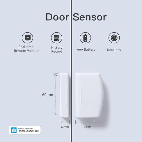 THIRDREALITY Zigbee Contact Sensor 2 Pack,Door and Window Monitor, Home Automation,Works with Home Assistant,SmartThings,Aeotec,Homey,Hubitat or Echo Devices with Build-in Zigbee Hub,hub Required in Saudi Arabia