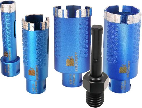 Diamond Core Drill Bit Set - BRSCHNITT Laser Welded Granite Hole Saw with 5/8-11 Thread for Granite Marble Solid Block Stone Reinforced Concrete,Dry or Wet Drilling (20/35/45/50mm+Adapter) in Saudi Arabia