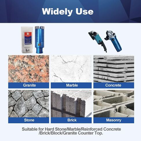 Diamond Core Drill Bit Set - BRSCHNITT Laser Welded Granite Hole Saw with 5/8-11 Thread for Granite Marble Solid Block Stone Reinforced Concrete,Dry or Wet Drilling (20/35/45/50mm+Adapter) in Saudi Arabia