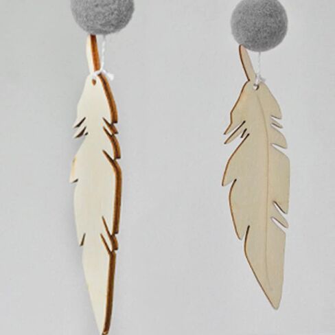 AONTUS Baby Crib Mobiles Wooden Wool Beads for Children Boys Girls Babies Bed Room Decoration Pendant (White Ash Leaves) in Saudi Arabia