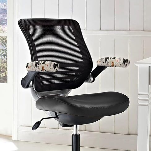 Brown Leopard Print 1 Pair Durable Office Chair Armrest Covers, Stain Resistant Nonslip Fabric Protect Cover for Computer Gaming Desk Rotating Chair Arms in Saudi Arabia