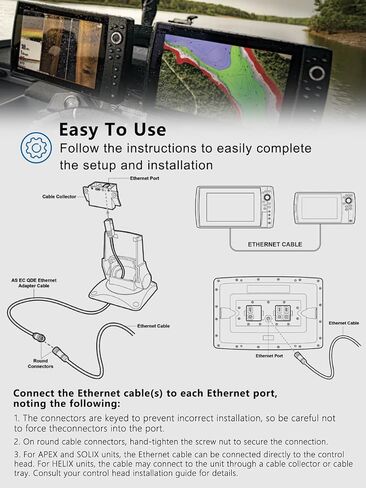 بديل لكابل إيثرنت Humminbird 720073-4 AS EC 30E، سلك إيثرنت بطول 30 قدمًا من أنثى إلى أنثى، متوافق مع سلسلة SOLIX، HELIX G2N، HELIX G1، ONIX، ION، 1100، 900، 800، 700 (30 قدمًا) in Kuwait