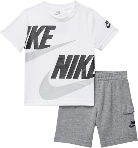 Nike Baby Boy's Sportswear T-Shirt and Cargo Shorts Set (Toddler) Carbon Heather 3 Toddler in Saudi Arabia