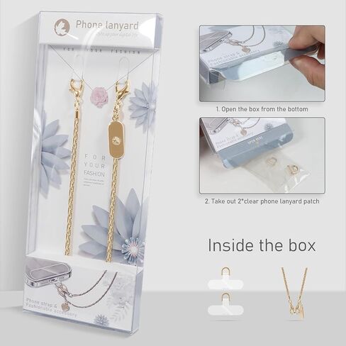 حبل الهاتف / سلسلة Corssbody حبل الهاتف الخليوي بدون استخدام اليدين للنساء حزام iPhone قابل للفصل Corssbody سلسلة حامل هاتف للرقبة العالمية لحالة الهاتف مع علامات تبويب حبل الهاتف واضحة in Saudi Arabia