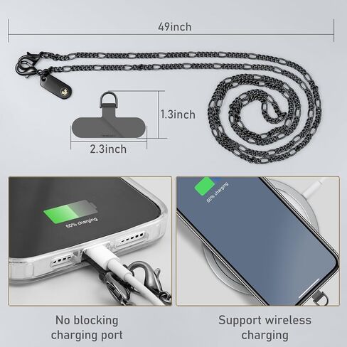حبل الهاتف / سلسلة Corssbody حبل الهاتف الخليوي بدون استخدام اليدين للنساء حزام iPhone قابل للفصل Corssbody سلسلة حامل هاتف للرقبة العالمية لحالة الهاتف مع علامات تبويب حبل الهاتف واضحة in Saudi Arabia
