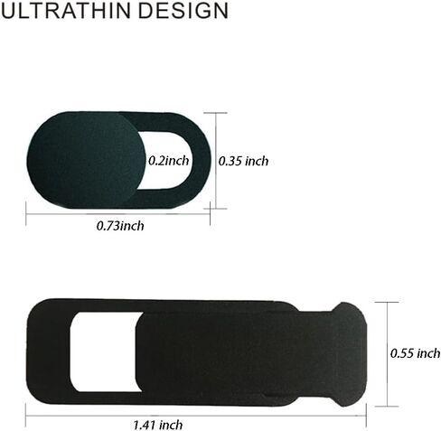 Laptop Camera Cover Slide, Webcam Cover Slide Phone Camera Cover, Ultra-Thin Computer Camera Cover Slide Blocker Slider Fits iPhone MacBook Laptop, Desktop, PC, Tablet (Black) in Saudi Arabia