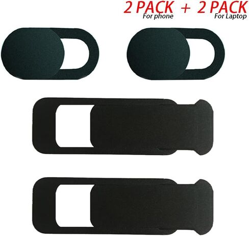 Laptop Camera Cover Slide, Webcam Cover Slide Phone Camera Cover, Ultra-Thin Computer Camera Cover Slide Blocker Slider Fits iPhone MacBook Laptop, Desktop, PC, Tablet (Black) in Saudi Arabia