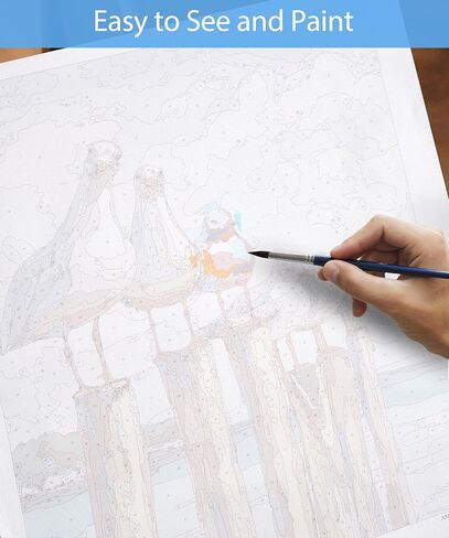SUMGAR DIY Paint by Numbers Kit for Adults Beginner Seagull Blue Sea Paint by Numbers 16x20 Inch Without Frame Realistic Acrylic Oil Painting Drawing Craft Work Set with Brushes Christmas Gift in Kuwait