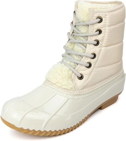 Sugar Women's Glitter Duck Boots | Stylish Lace-Up, Cozy Traction Sole | Perfect for Cold, Rainy, or Snowy Days | Trendy Booties - Skipper in Kuwait