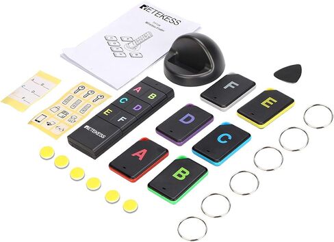 Retekess TH104 Key Finder، محدد موقع العنصر اللاسلكي، صوت صفير 85 ديسيبل، دعم جهاز التحكم عن بعد، نطاق عمل 131 قدم، 6 أجهزة استقبال للحيوانات الأليفة، المحفظة، تتبع المفاتيح in Saudi Arabia