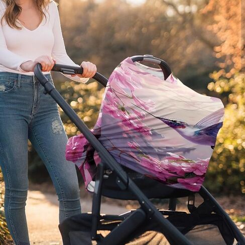 ZFRXIGN Horse Car Seat Cover for Babies Girls Stuff Nursing Cover, Stretchy Infant Carseat Canopy, Multi Use Cover Shopping Cart/High Chair/Stroller Covers Black in Kuwait