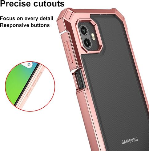 حافظة Ailiber لهاتف Xcover 6 Pro مع واقي شاشة، حافظة شفافة لهاتف Samsung Galaxy X Cover 6 Pro، طبقة مزدوجة مقاومة للصدمات، شفاف شفاف [مضاد للأصفرار]، غطاء نحيف مقاوم للخدش - ذهبي وردي in Kuwait