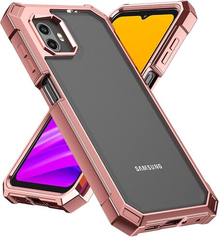 حافظة Ailiber لهاتف Xcover 6 Pro مع واقي شاشة، حافظة شفافة لهاتف Samsung Galaxy X Cover 6 Pro، طبقة مزدوجة مقاومة للصدمات، شفاف شفاف [مضاد للأصفرار]، غطاء نحيف مقاوم للخدش - ذهبي وردي in Kuwait