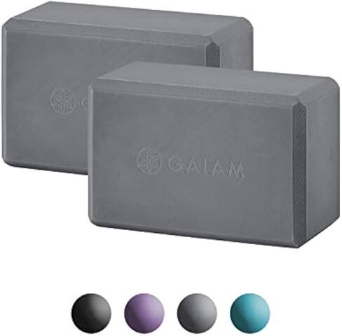 كتلة اليوغا من Gaiam - سطح داعم من إسفنج EVA خالٍ من اللاتكس وناعم غير قابل للانزلاق لليوجا والبيلاتيس والتأمل، باللون الأزرق الزاهي in Saudi Arabia