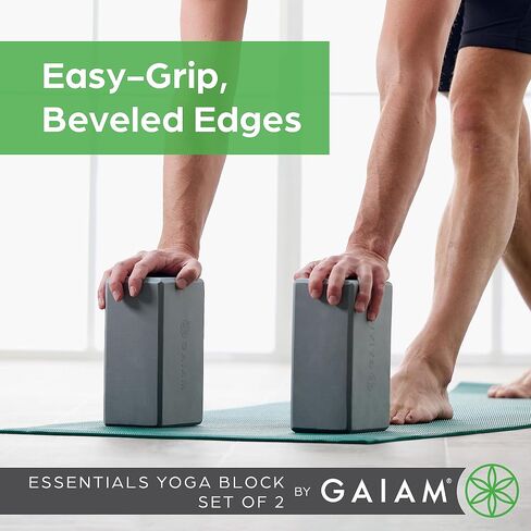 كتلة اليوغا من Gaiam - سطح داعم من إسفنج EVA خالٍ من اللاتكس وناعم غير قابل للانزلاق لليوجا والبيلاتيس والتأمل، باللون الأزرق الزاهي in Saudi Arabia