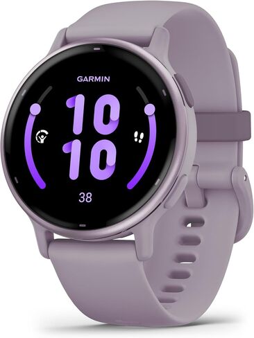 ساعة ذكية لتعقب اللياقة البدنية Garmin Vivoactive 5 للنساء والرجال مع إطار أوركيد معدني مع حافظة أوركيد وسوار سيليكون مع عمر بطارية يصل إلى 11 يومًا وشاشة لمس AMOLED ساطعة مقاس 1.2 بوصة in Saudi Arabia