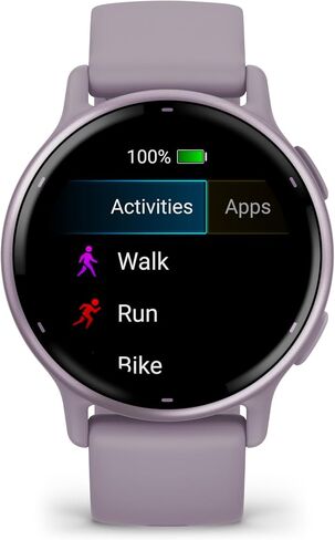 ساعة ذكية لتعقب اللياقة البدنية Garmin Vivoactive 5 للنساء والرجال مع إطار أوركيد معدني مع حافظة أوركيد وسوار سيليكون مع عمر بطارية يصل إلى 11 يومًا وشاشة لمس AMOLED ساطعة مقاس 1.2 بوصة in Saudi Arabia