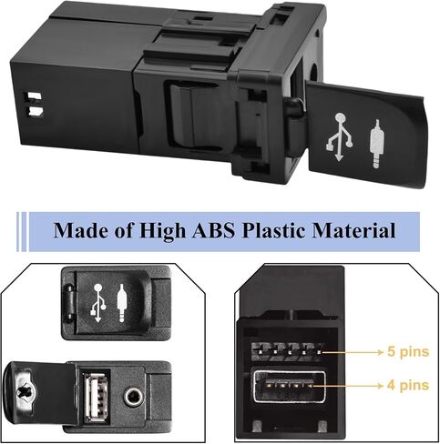 استبدال منفذ Aux متوافق مع 2012-2020 Avalon Corolla Camry Prius C Tacoma Sienna Yaris RAV4 Auxiliary Jack 2013 2016 Scion Stereo Jack محول يستبدل #86190-0R010 in Kuwait