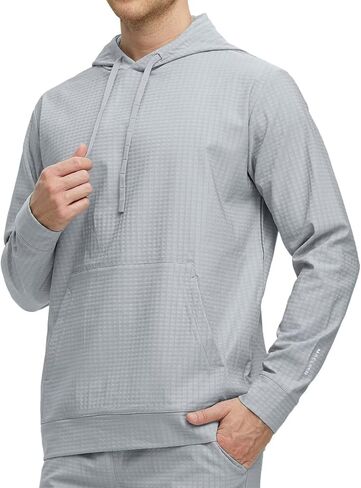 M MAELREG Hoodies for Men Micro Fleece Sweatshirts Lightweight Water-repellent Athletic Golf Midlayer Mens Hoodies Pullover in Saudi Arabia