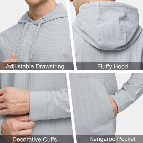 M MAELREG Hoodies for Men Micro Fleece Sweatshirts Lightweight Water-repellent Athletic Golf Midlayer Mens Hoodies Pullover in Saudi Arabia