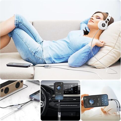 لايتنينج إلى 3.5 ملم محول مقبس سماعة الرأس 2 في 1 محول سماعة رأس آيفون Aux محول الصوت والشاحن دونجل كابل مقسم سماعات محول سماعات الرأس لآيفون 14 13 12 11 XS XR X 8 7 آيباد in Kuwait