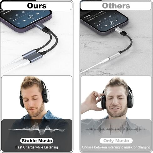 لايتنينج إلى 3.5 ملم محول مقبس سماعة الرأس 2 في 1 محول سماعة رأس آيفون Aux محول الصوت والشاحن دونجل كابل مقسم سماعات محول سماعات الرأس لآيفون 14 13 12 11 XS XR X 8 7 آيباد in Kuwait