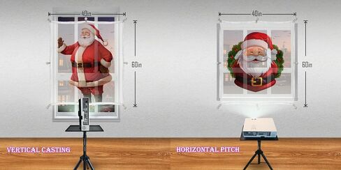 Immersive Gift Christmas and New Year's Window Projections: Add Festive Sparkle to Your Home - Maximize The Magic, Ideal for Windows & Open Spaces, 108"x66" White in Saudi Arabia