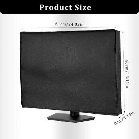 Waterproof Computer Monitor Dust Cover, 22, 23, 24 Inch Full Body Computer Screen Protective Sleeve, PC TV Monitor Dust Cover Desktop, Black, 24*18*3.1" in Saudi Arabia