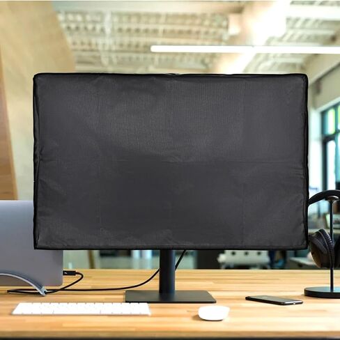 Waterproof Computer Monitor Dust Cover, 22, 23, 24 Inch Full Body Computer Screen Protective Sleeve, PC TV Monitor Dust Cover Desktop, Black, 24*18*3.1" in Saudi Arabia