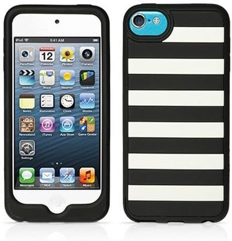 iPod Touch 5 gen StripeVest أسود/أبيض in Kuwait