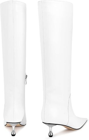 wetkiss Knee High Boots for Women Low Stiletto Drop Heel Boots Pointed Toe Long Boots Fashion Dress Tall Boots Party Date Festival in Saudi Arabia