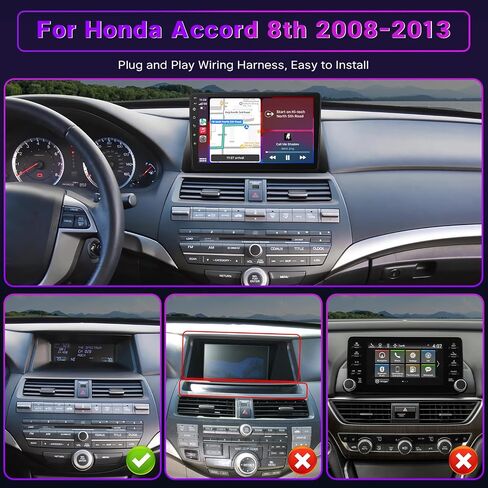 راديو ستيريو للسيارة Leadfan Android 12 لسيارة Honda Accord 8th 2008 2009 2010 2011 2012 2013، متوافق مع Apple Carplay Android Auto 10.1 بوصة شاشة لمس WIFI Bluetooth GPS Navigation Camera (2G+32G) in Saudi Arabia