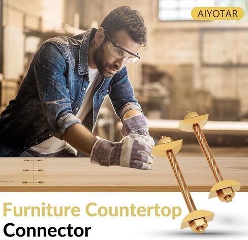 Countertop Connector Bolts, M8x100mm Countertop Joint Fasteners, Furniture Fastening Connectors, Drawbolt/Bed/Butcher Block Joint Connector Kit, Miter Draw Bolt Countertop Flip Connector, 6Pcs in Saudi Arabia