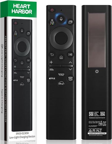 BN59-01385A Solar Voice Remote Control for Samsung Smart TVs Compatible for Samsung 2021-2023 Neo QLED, The Frame and Crystal 4k 8K UHD Smart TVs Series (Black) in Saudi Arabia