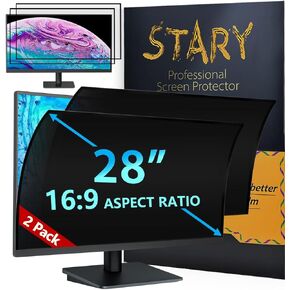 STARY 2-Pack 2023 Upgrade 28-Inch Computer Privacy Screen Filter for 16:9 Widescreen Monitors - Anti-Glare/Blue Light Protection | Safeguard Data Confidentiality