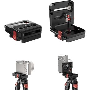 IFOOTAGE DSLR L Bracket Camera HV-02, Vertical Camera Mount Quick Release Plate, Landscape/Portrait Quick Conversion, Compatible with DSLR Cameras, Fluid Heads, Stabilizer, Tripods, Monopods
