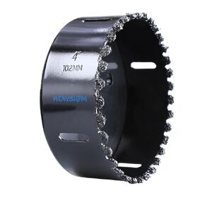 4" Carbide Grit Hole Saw Cutting Air Brick Stucco Hardy Plank Drywall Cement Board with Pilot Drill Bits Up to 3X Long Life