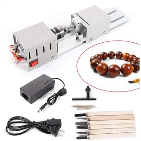 Mini Lathe Wood Lathe Machine Diy Machining for Table Woodworking Wood DIY Tool Lathe Standard Set