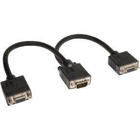 Tripp Lite High Resolution VGA Monitor Y Splitter Cable (HD15 M to 2x HD15 F) 1-ft.(P516-001-HR)