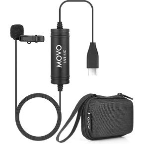 Movo LV1-UC Digital Lavalier Omnidirectional Clip-on Microphone with USB Type-C Connector Compatible with iPad Pro, Samsung Galaxy, LG, HTC Google Pixel, Google Nexus, & Other USB-C Type Smartphones