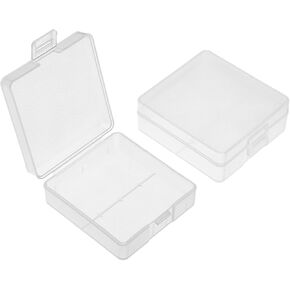 Heyiarbeit Battery Storage Case Holder Box for 2 9V Batteries, Clear Color (2 Pack)