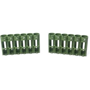 Slimline AA Battery Storage Caddy (2 Pack), Military Green, Holds 6 Batteries (Not Included)