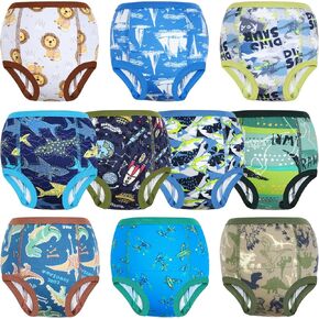 MOEMOE BABY Training Underwear 10 Packs Absorbent Potty Training Pants for Boys and Girls Cotton Pee Pants 2-9T
