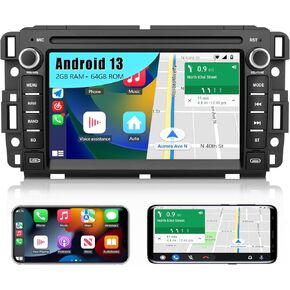 【2+64GB】 Car Stereo Radio for Chevrolet Chevy Silverado GMC Sierra Yukon, Android 13 Head Unit Radio Replacement with GPS Navigation CarPlay Android Auto Multimedia Video Player in Kuwait