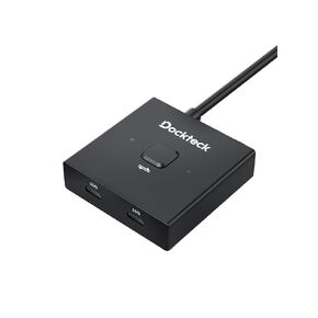 Dockteck USB C Switch, Bi-Directional Switcher 1 in 2 Out/2 in 1 Out, USB KVM Switch with 8K@60Hz, 10Gbps Transfer Speed, 100W PD Charging, 19FT USB-C Cable for Printer, Laptop, Dasktop, Scanner, SSD