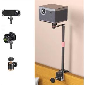 Projector Stand Desk Bedside C-Clamp Projector Bracket Metal Adjustable Projector Holder Bed/Table Mount for Nebula, XGIMI, VANKYO, BenQ, PVO, TMY, AuKing and Most LCD/DLP Video Projectors